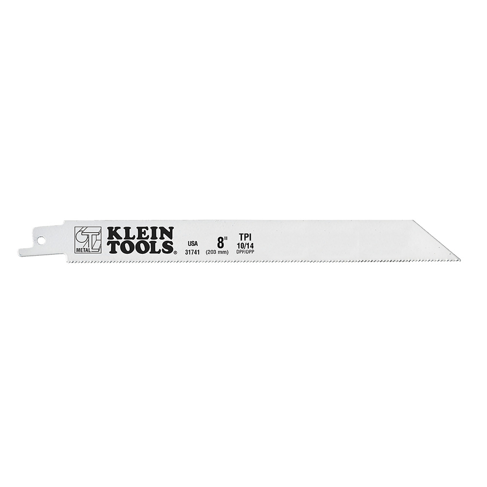 Klein Tools, Reciprocating Saw Blades, 10/14 TPI, 8in., 5-Pac, Blade Length 8 in, Included (qty.) 5 Model# 31741